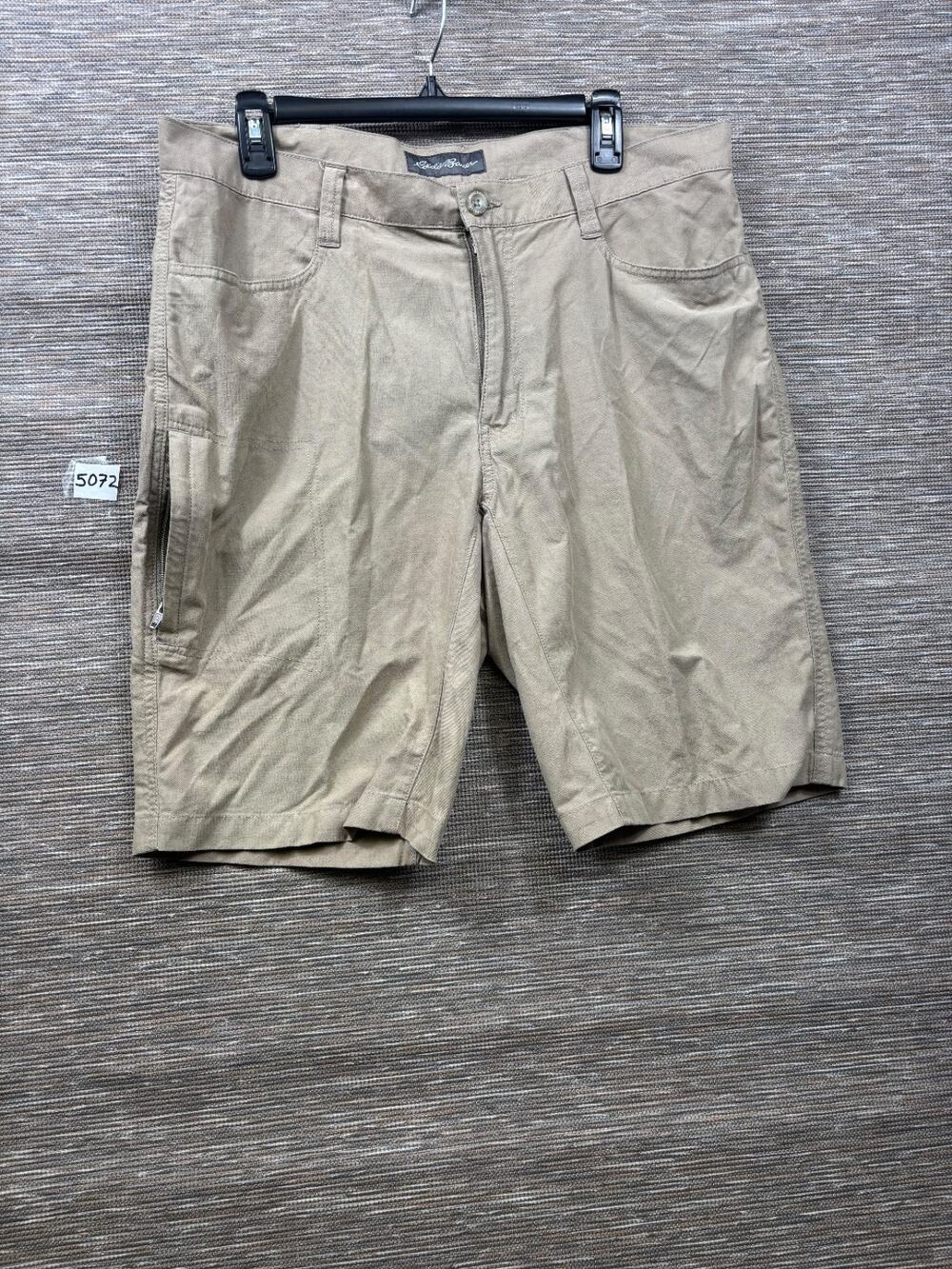 Eddie Bauer Travex Chino Shorts Mens Size 36 Tan Nylon Travel Casual